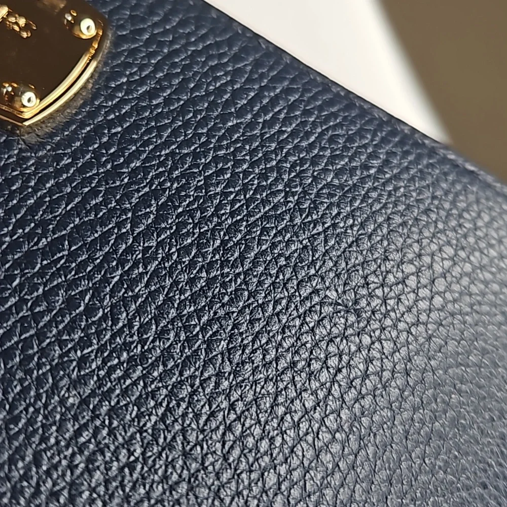 Michael Kors Zip Around Wallet clutch NAVY BLUE Gold Hardware - Picture 10 of 12